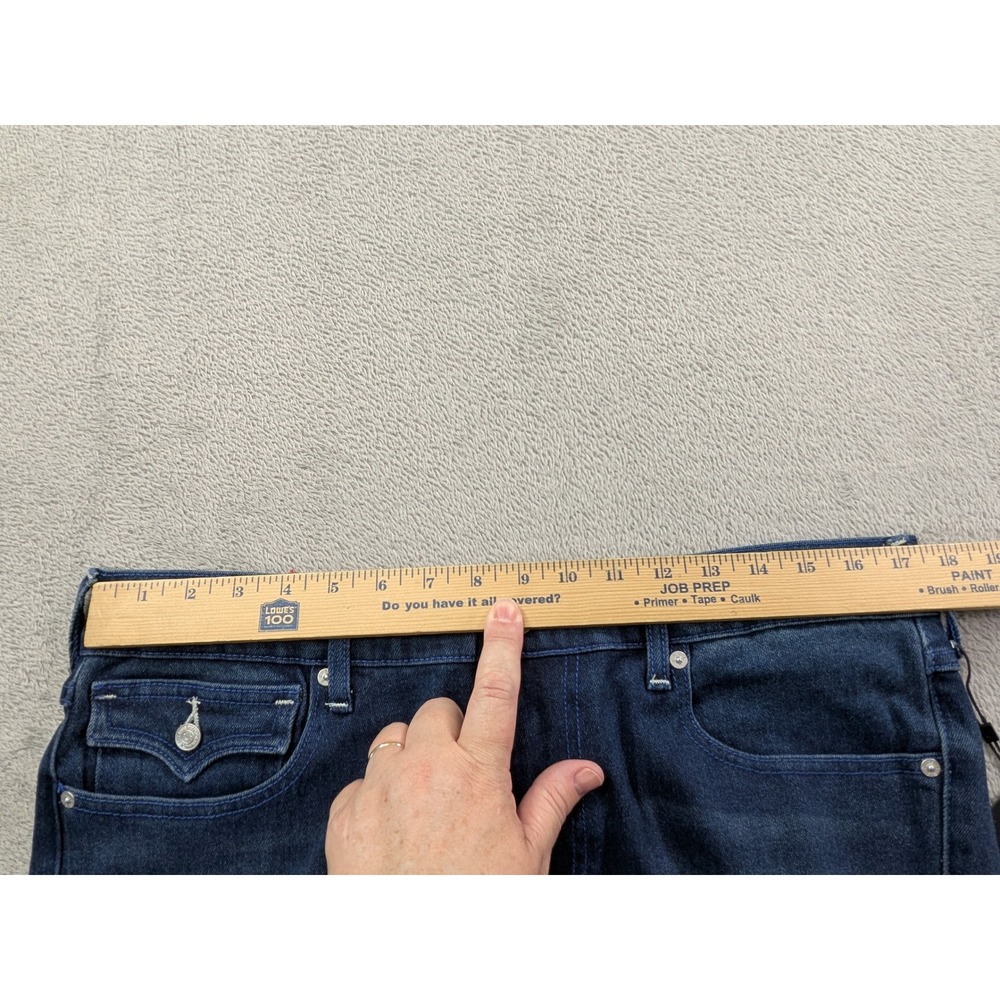 True Religion Rocco Relaxed Skinny Jeans Dark Scorched Wash Flap Pocket Mens 34 - Picture 7 of 15
